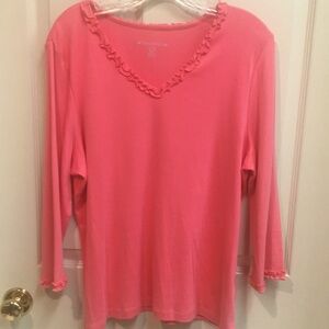 NWOT 100%Pima Cotton Ruffled Top